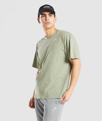 Gymshark Essential Oversized Muške T Shirts Svijetlo Zelene | HR 2438OKI